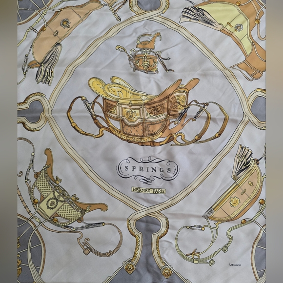 HERMES Springs Philippe Ledoux Square Silk Scarf (Carre 90) - Picture 3 of 6
